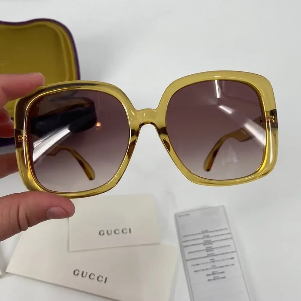 NEW! Gucci ggo714sa yellow sunglasses